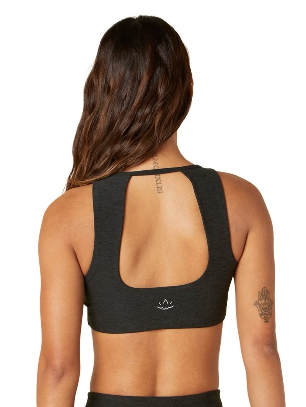 Beyond Yoga Top Spacedye Open Back Yoga Sports Bra Athleisure Black Sz M - Picture 2 of 11